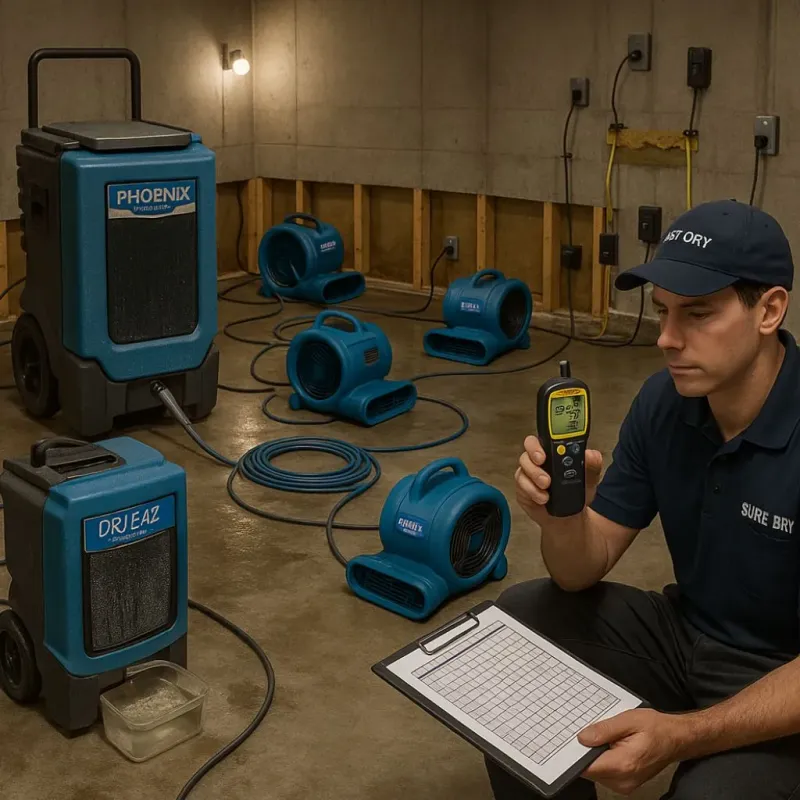 Structural Drying and Dehumidification process in Elizabeth City, NC